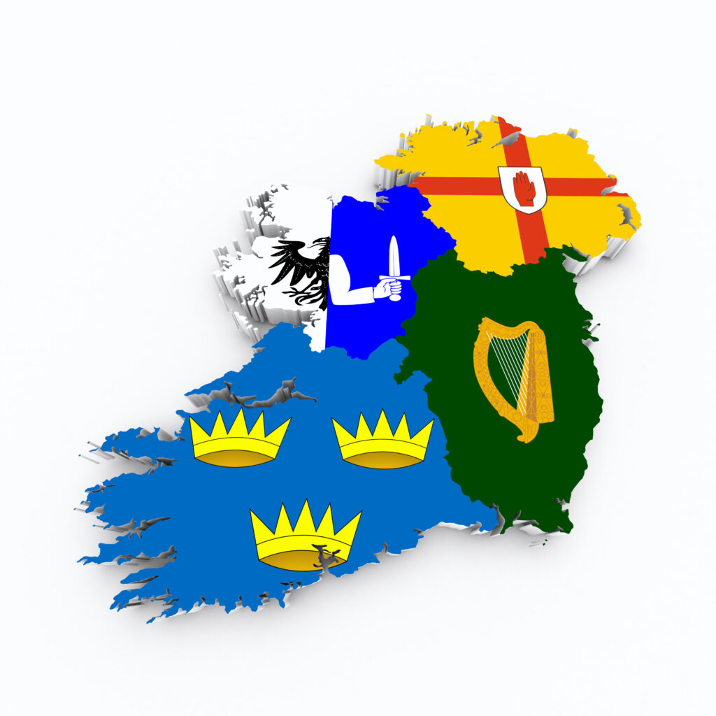 Ireland Four Provinces Flag Map