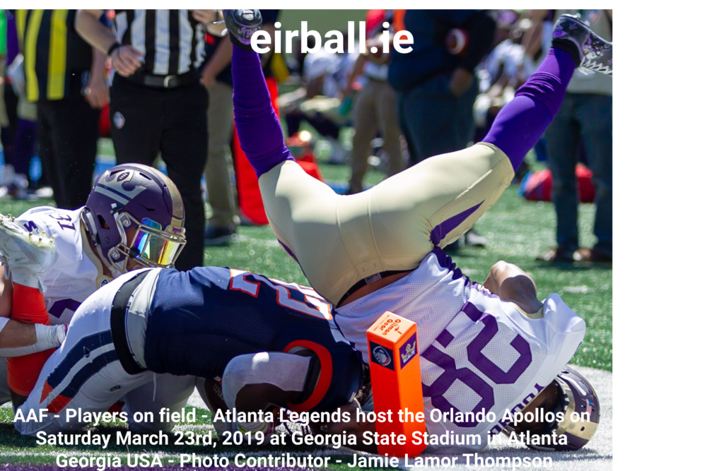 AAF - Players on field - Atlanta Legends host the Orlando Apollos on Saturday March 23rd, 2019 at Georgia State Stadium in Atlanta Georgia USA